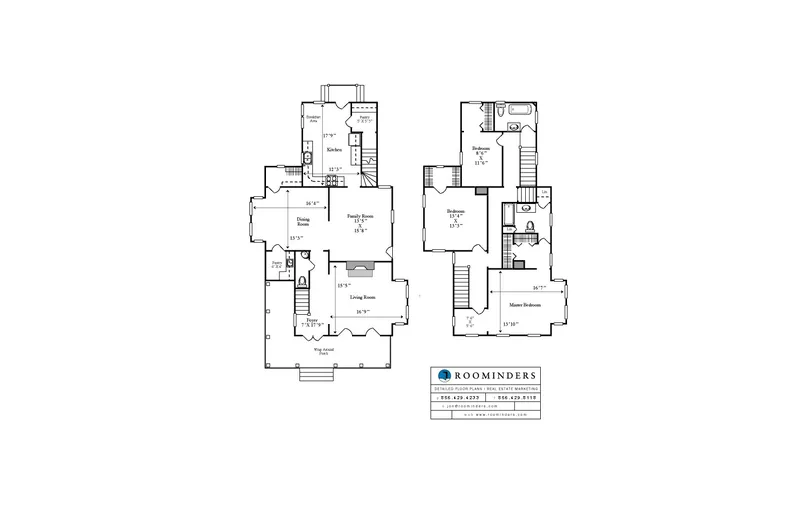 Two-story house floor plan showing first and second floors