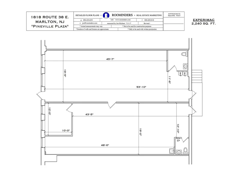 Retail store floor plan, 2,240 square feet