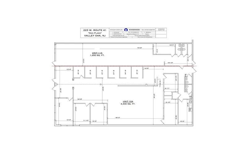 Floor plan of retail units in a strip shopping center